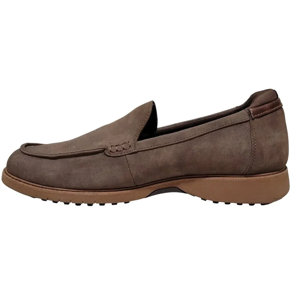 Dr Scholls Men Sync Up Moc Toe Slip On Loafers Size US 12M Brown Faux Suede